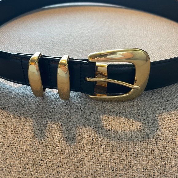 Aritzia Legendary Solid Brass Leather Wide Belt - Picture 3 of 4